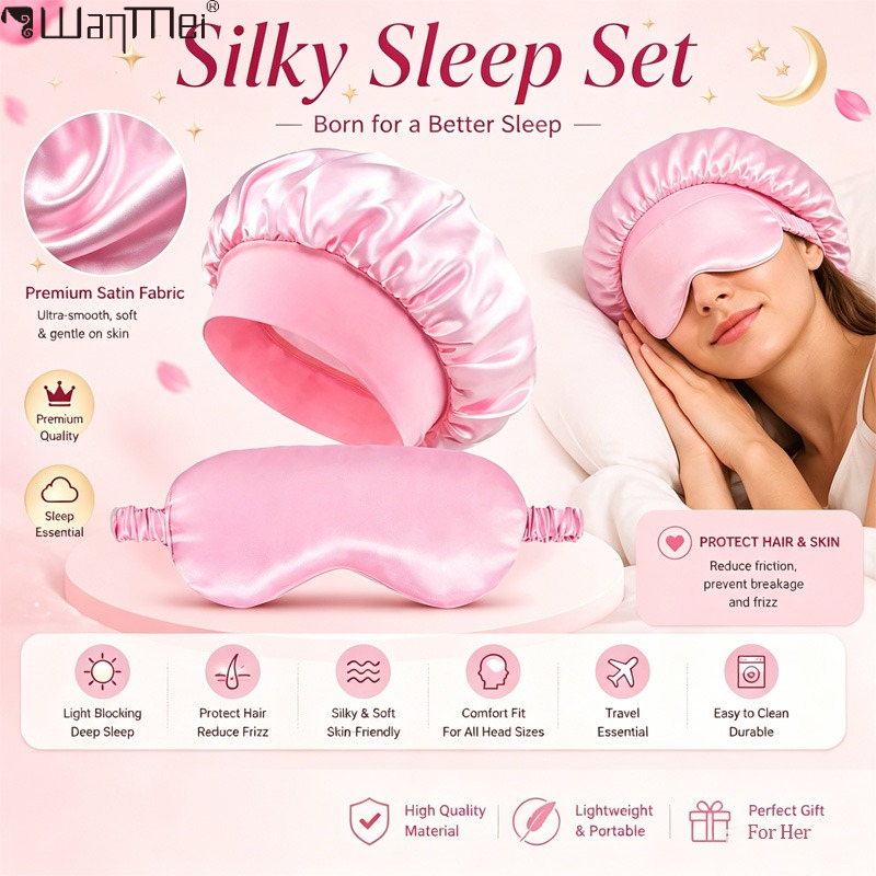  Satin Bonnet Sleep Eye Mask  - Hair Care Kit review and price
