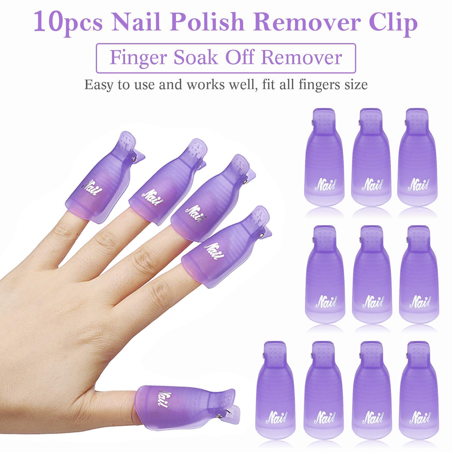 10Pcs Plastic Nail Art Soak Of - Hair Care Gel review and price