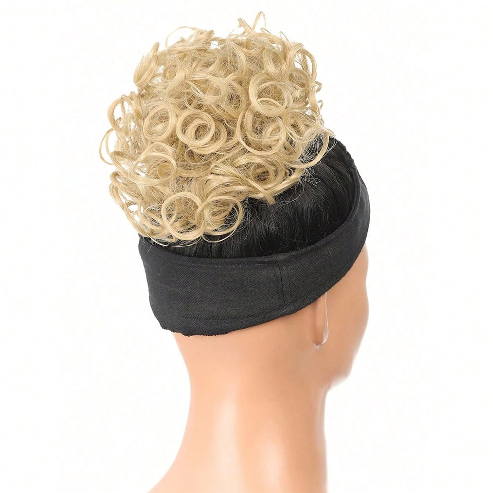 Messy Curly Hair Bun Ponytail  - Hair Care Wavy Hair review and price