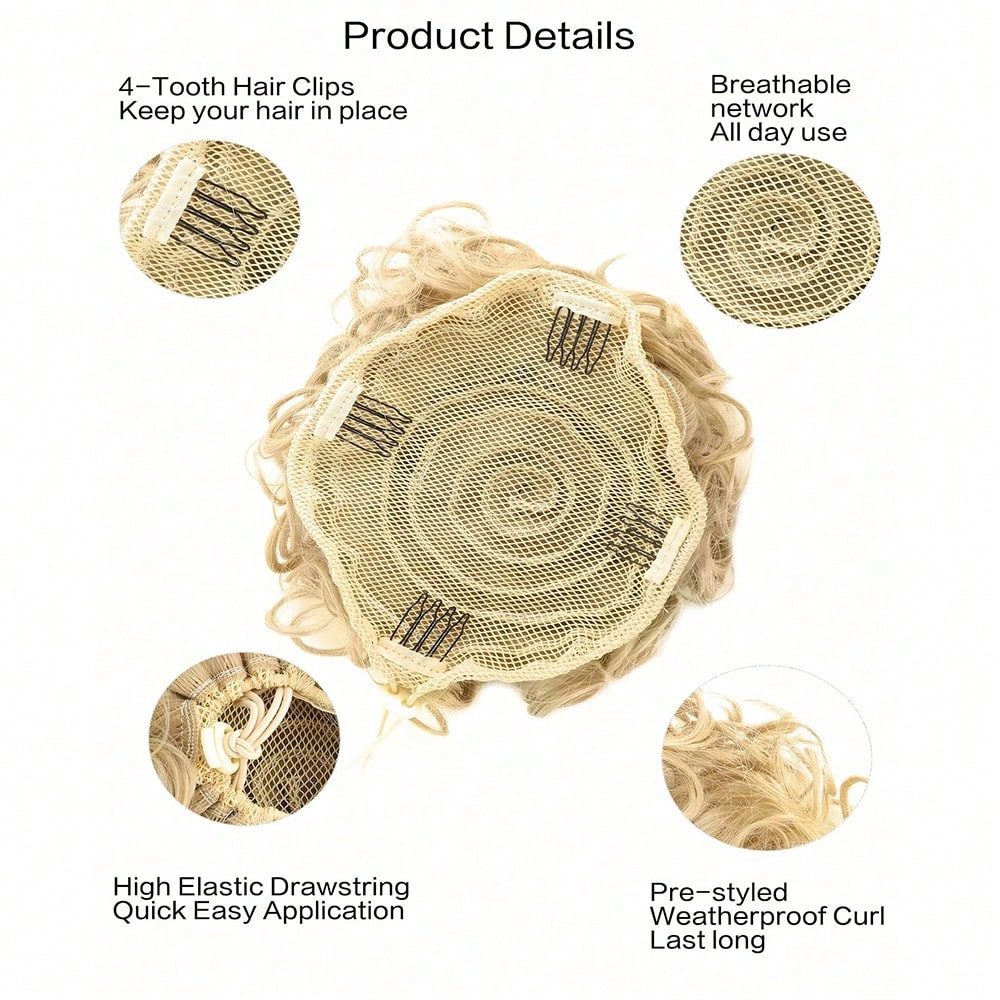 Messy Curly Hair Bun Ponytail  - Hair Care Wavy Hair review and price