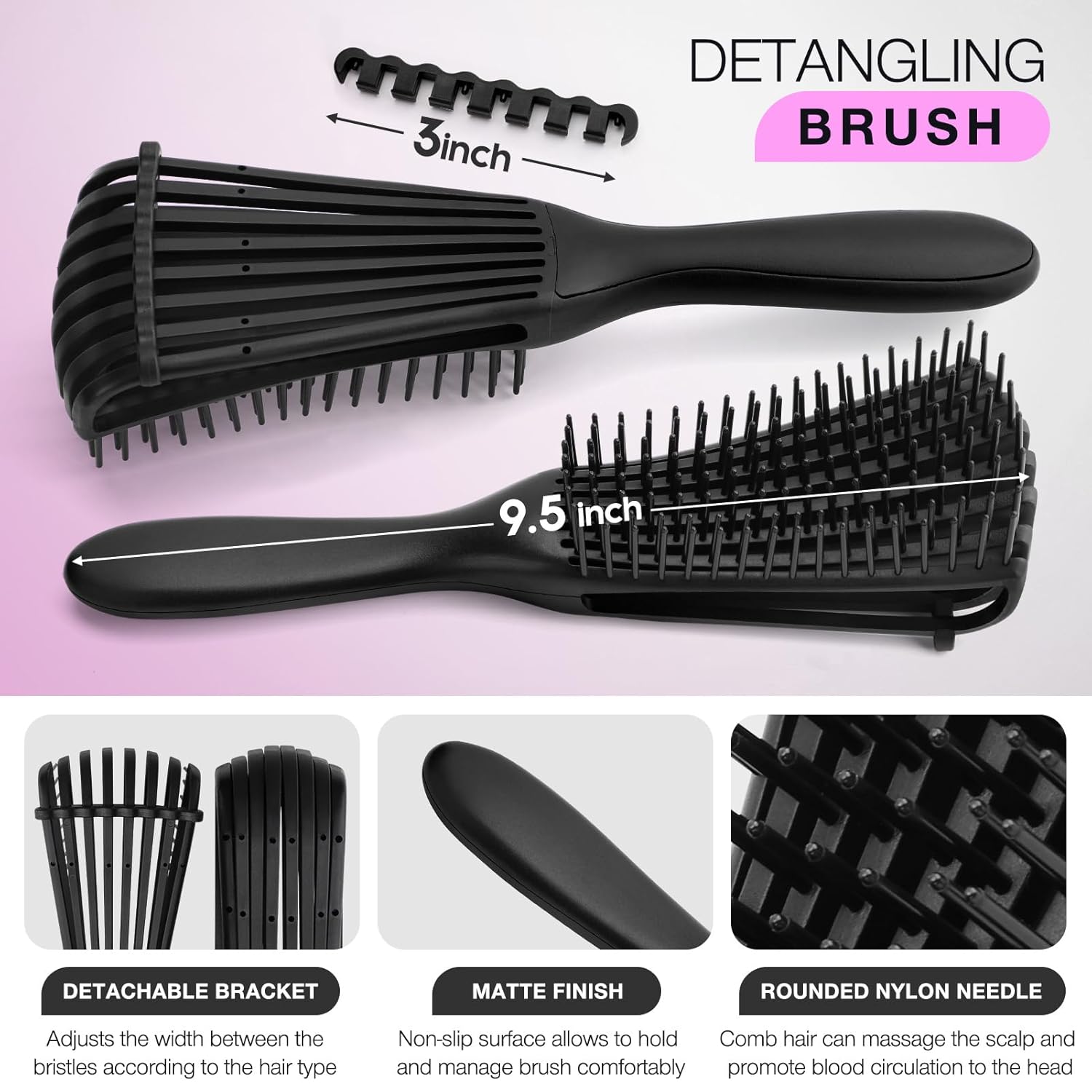 Detangling Brush Set with Spra - Hair Care Wavy Hair review and price