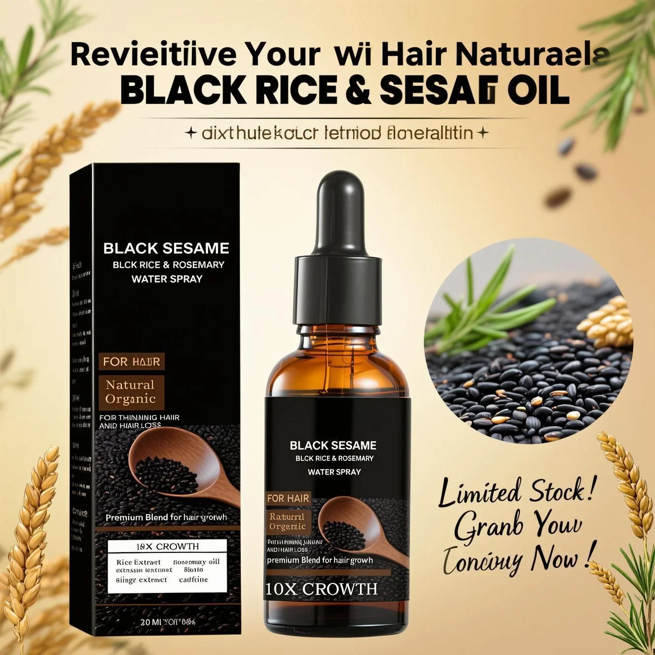 Black Sesame Hair Growth Serum - Caffeine Hair Serum review and price