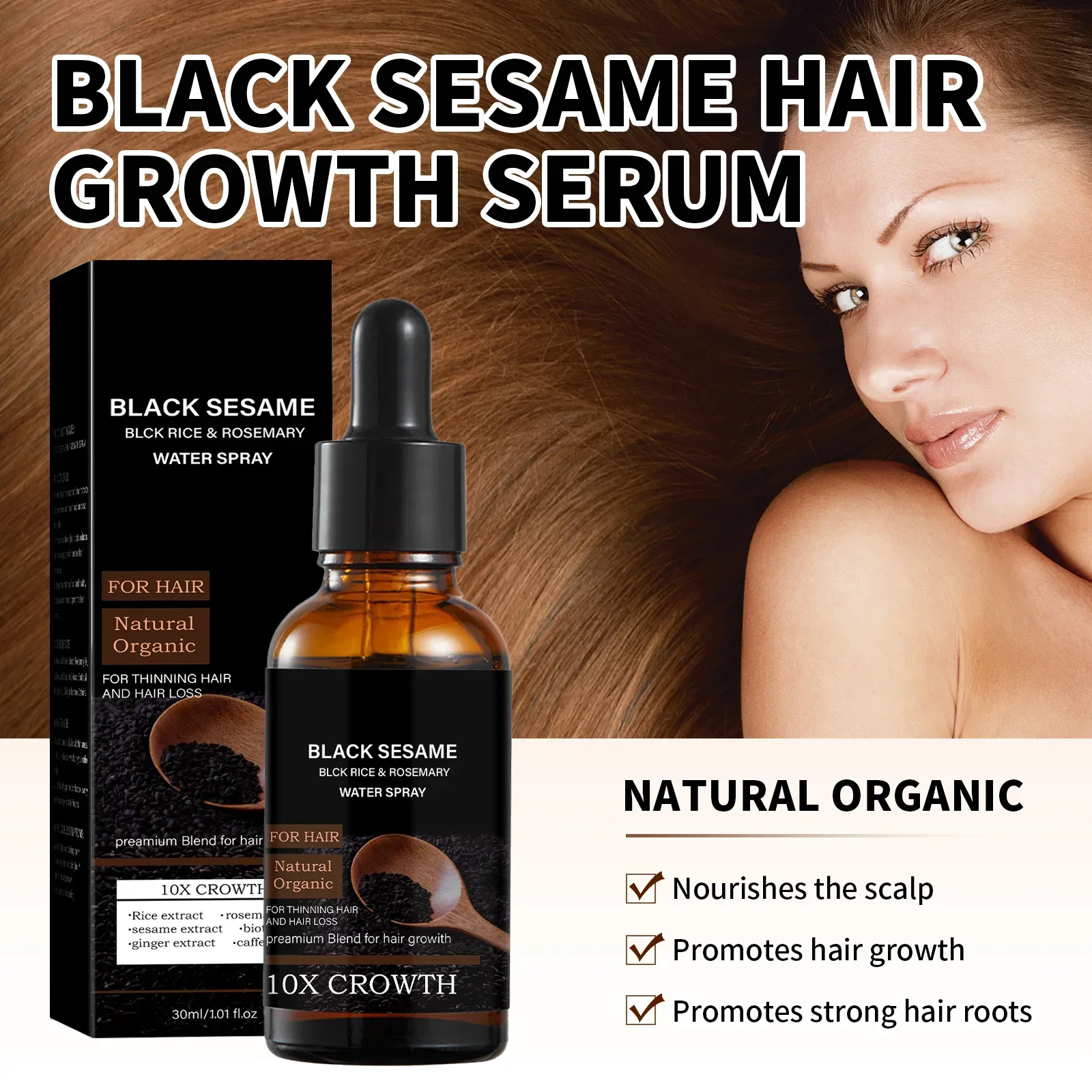 Black Sesame Hair Growth Serum - Caffeine Hair Serum review and price